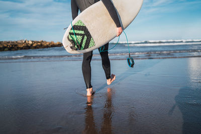 Low section of woman on beach