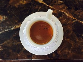 Directly above shot of coffee cup