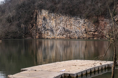 Scenic view of lake against mountain