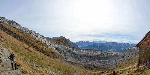 Panoramic view of mountains against sky