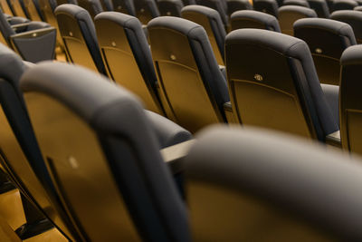 Close-up of empty chairs