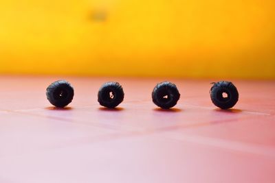 Close-up of toys on table