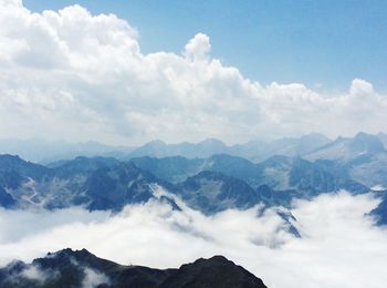 Scenic view of mountains against sky