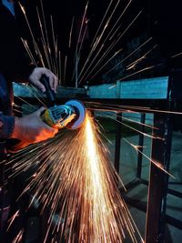 Man welding metal