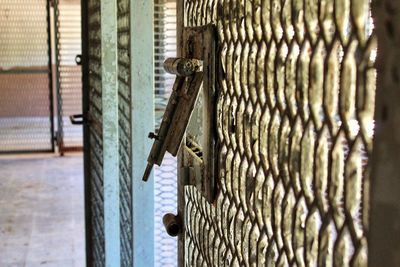 Close-up of old wooden door