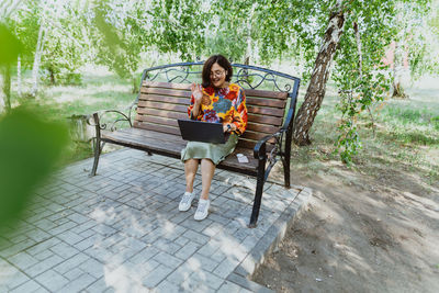 Woman sitting on chair