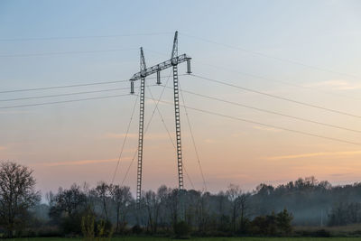 High voltage power lines at future - scarcity of electricity. 