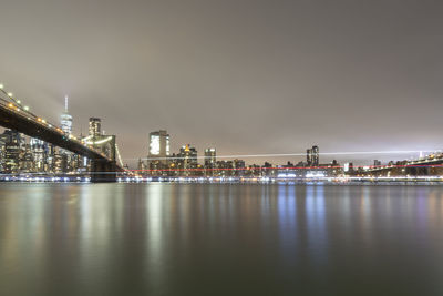 Illuminated buildings at waterfront