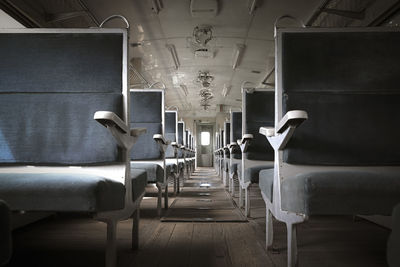 Empty seats in train