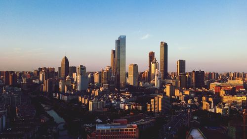 Aerial view of buildings in city