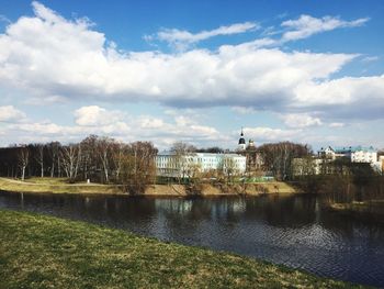 Scenic view of river against sky