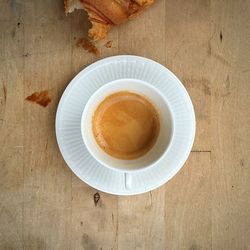 High angle view of coffee on table