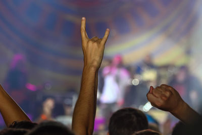 People enjoying at music concert