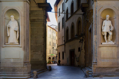 Statue of historic building in city