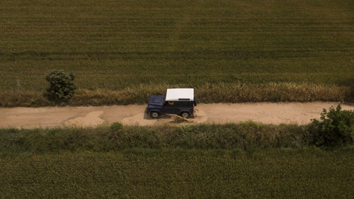 Tractor on agricultural field