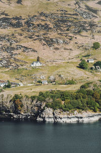 High angle view of lake