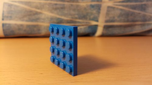 Multi colored blue wall