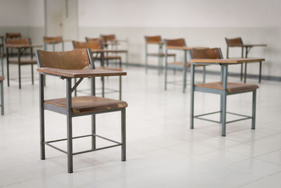 Empty chairs and table at home