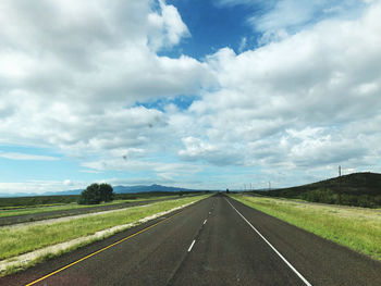 Surface level of road against sky