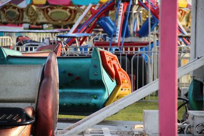 Close-up of carousel in amusement park