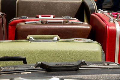 Close-up of seats in airport