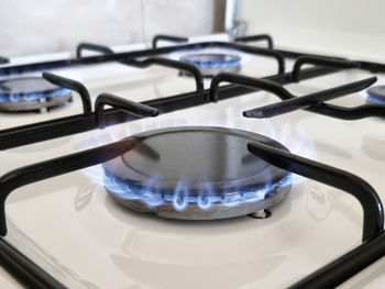 Energy efficiency concept with gas cooker the cost of natural gas is more expensive.