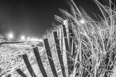 Illuminated lights at night