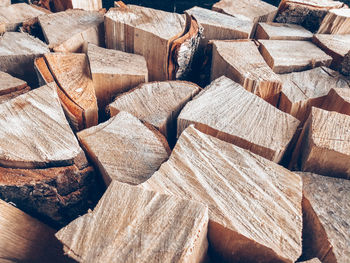 Full frame shot of wooden logs