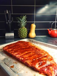 Close-up of sandwich on plate