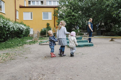 Children walking outside