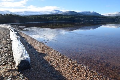 Scenic view of stream against sky