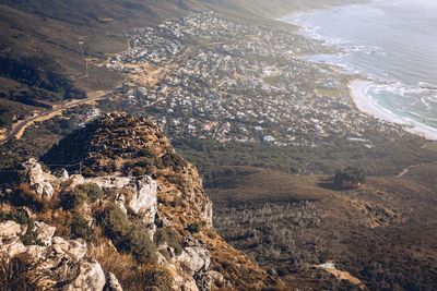 Aerial view of landscape against sky