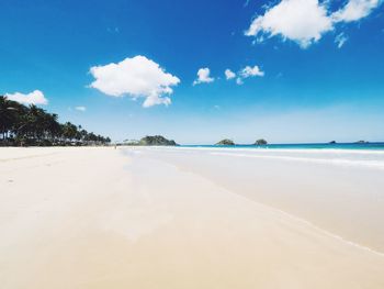 Scenic view of beach against sky