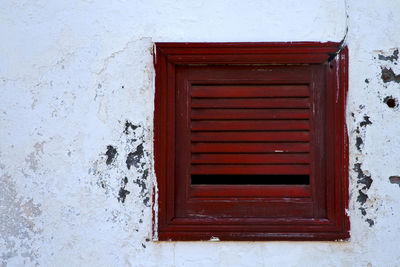 Close-up of window on old building