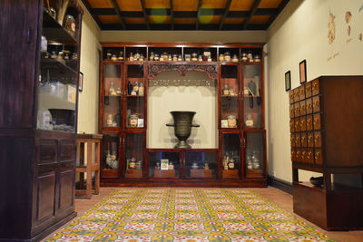 Interior of illuminated building