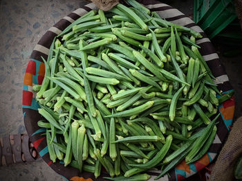 High angle view of vegetables in market