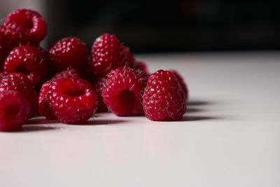 Close-up of strawberries on table