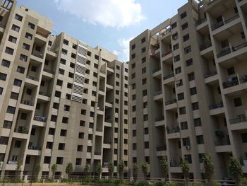 Low angle view of buildings in city