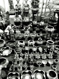 Full frame shot of wine bottles