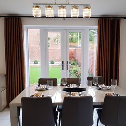 Arranged dining table at home