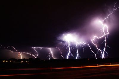 Light trails at night