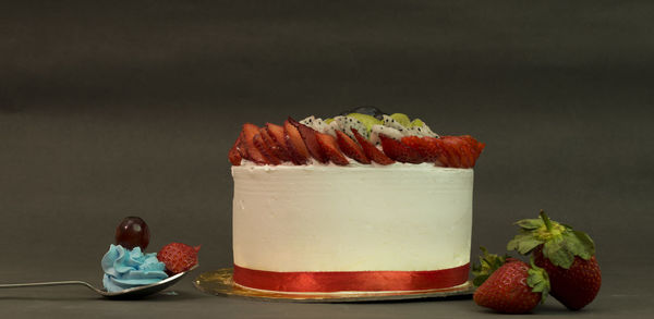 Close-up of dessert on table