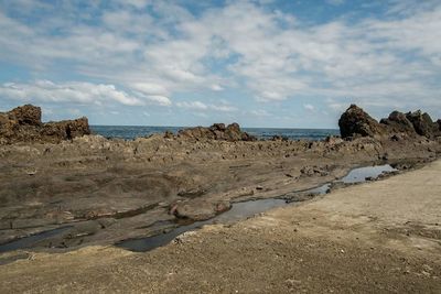 Panoramic view of beach against sky