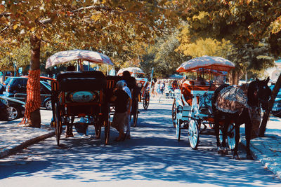 People on street in city