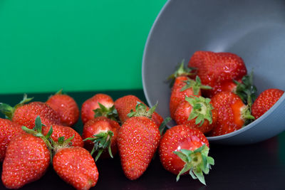Close-up of strawberries in bowl