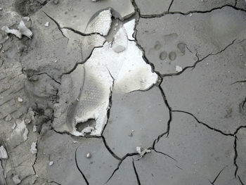 Full frame shot of cracked landscape