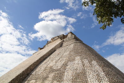 Low angle view of built structure against blue sky