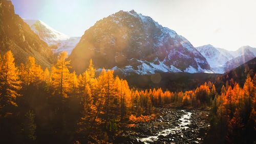 Scenic view of mountains against sky.aktru ,rusia