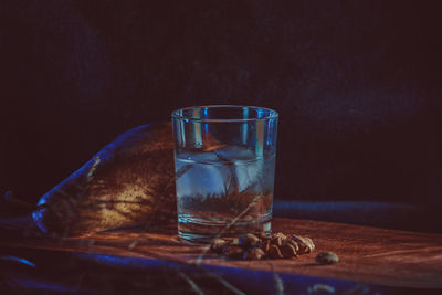 Close-up of drink in glass on table