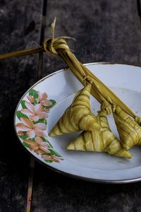 Close-up of food in plate on table